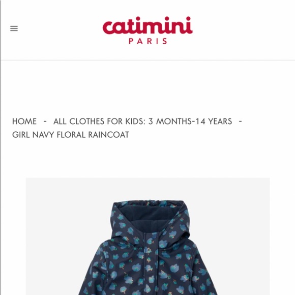 Catimini designer girls rain coat sz 2T EUC ret $159 - Picture 4 of 5